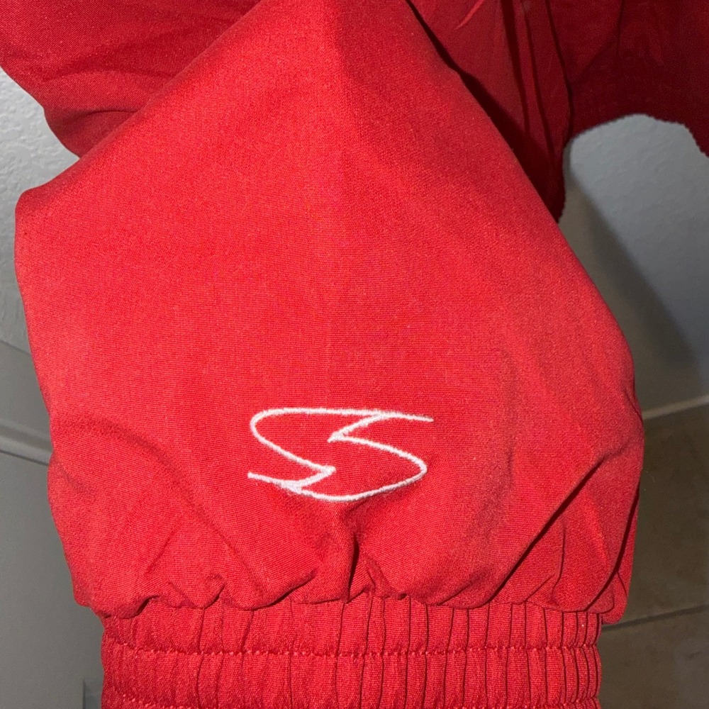 NWT Simply For Sports Red Cream Stripe Track Jacket XXL Windbreaker - Picture 5 of 12